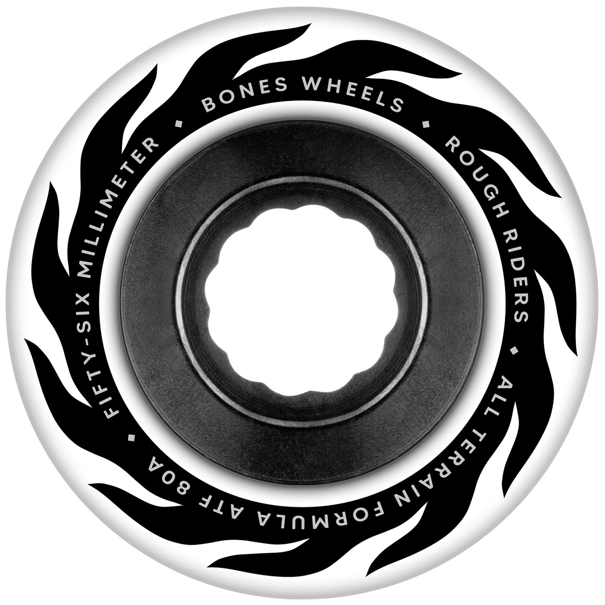 Bones Rough Riders Eternal Flame Cruiser Wheels White 80a 56mm