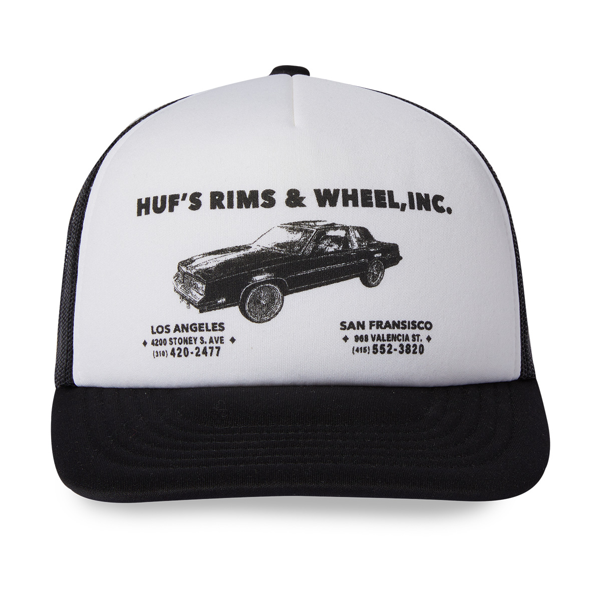 HUF Rim & Wheels Trucker Hat Black HUF Rim & Wheels Trucker Hat Black