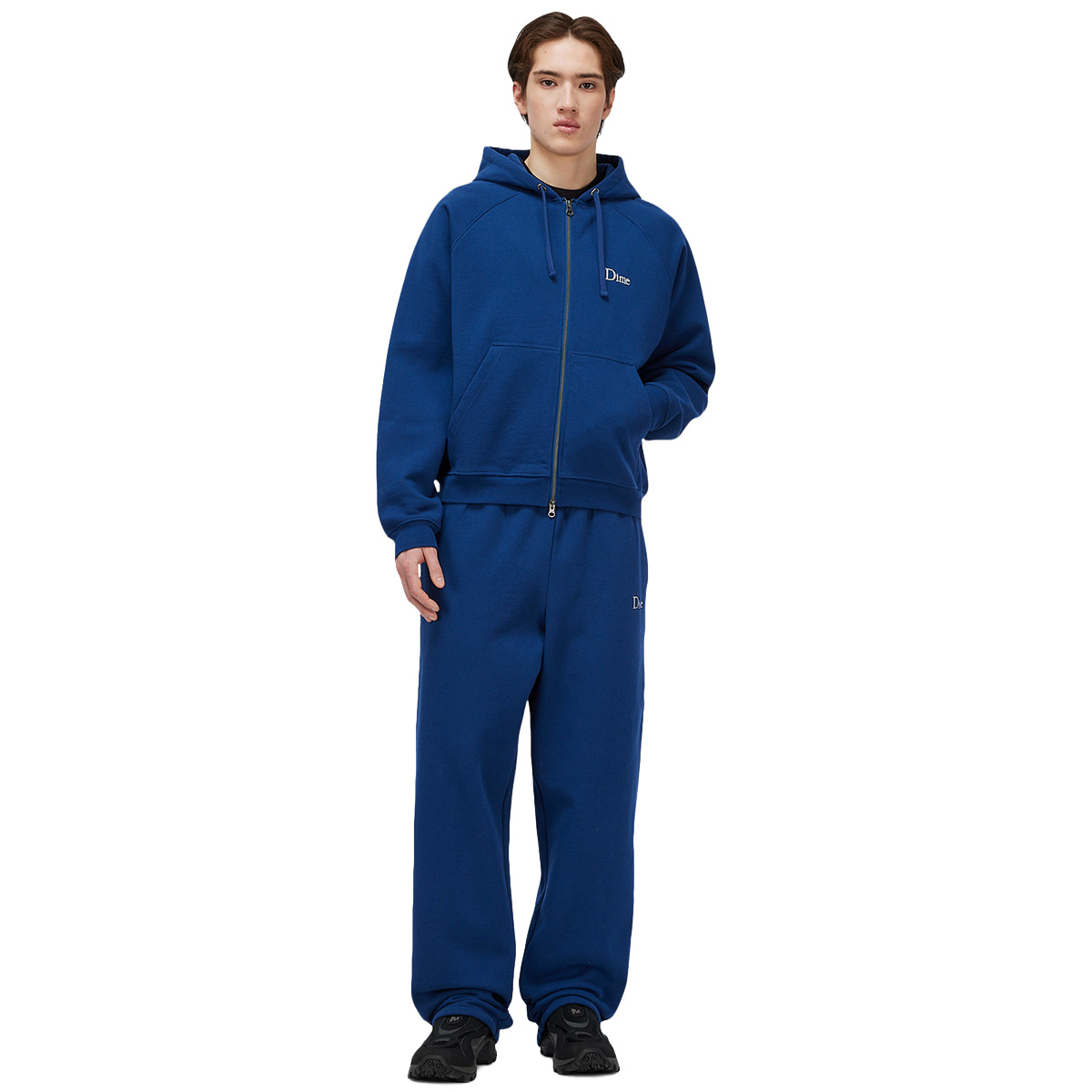 Dime Classic Small Logo Zip Hooded Sweater Midnight Navy