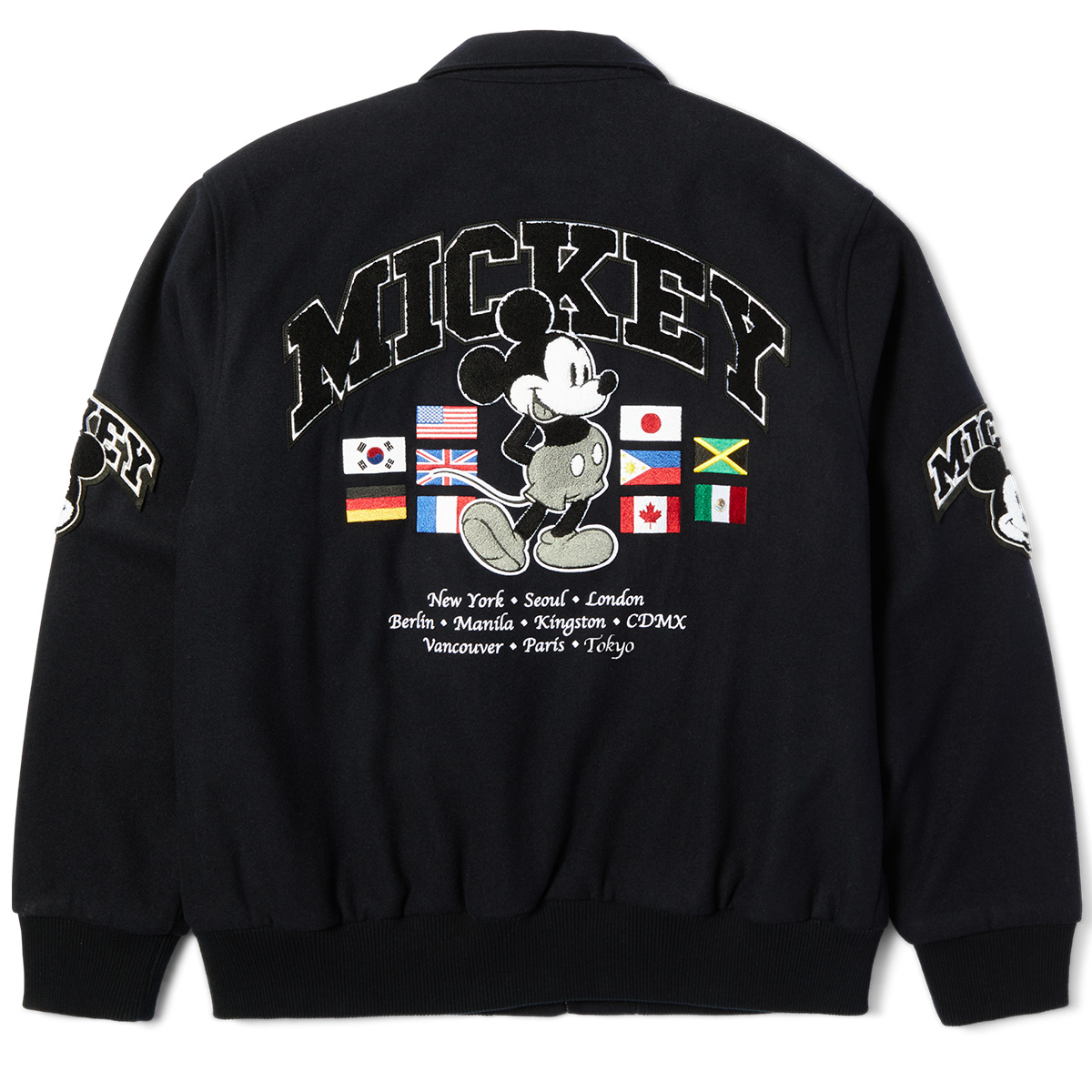 HUF x Mickey Worldwide Tour Varsity Jacket Navy