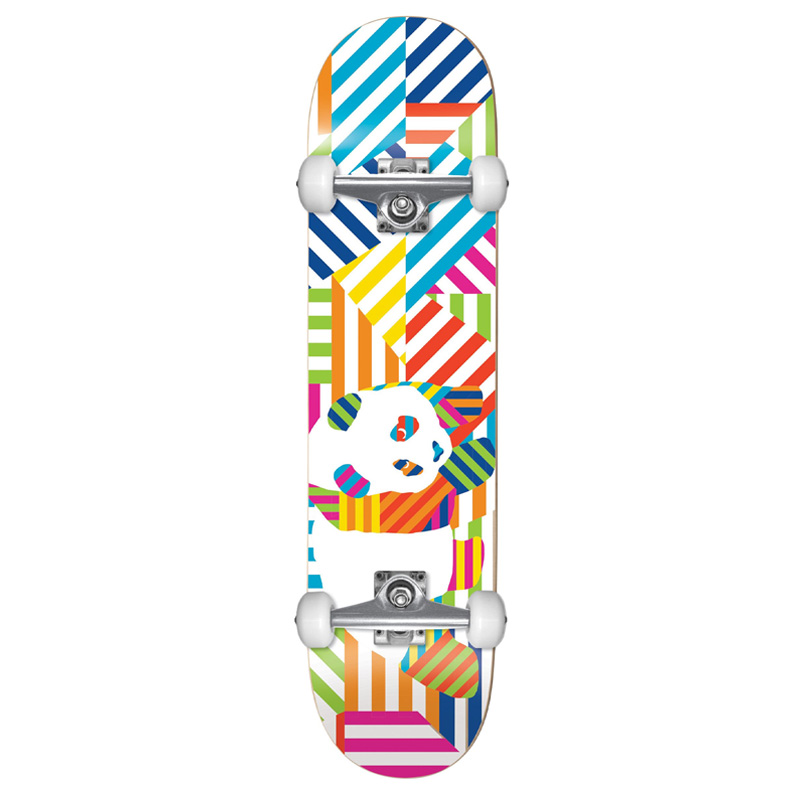 Enjoi Panda Stripes Resin Complete Skateboard Soft Wheels White 7.75