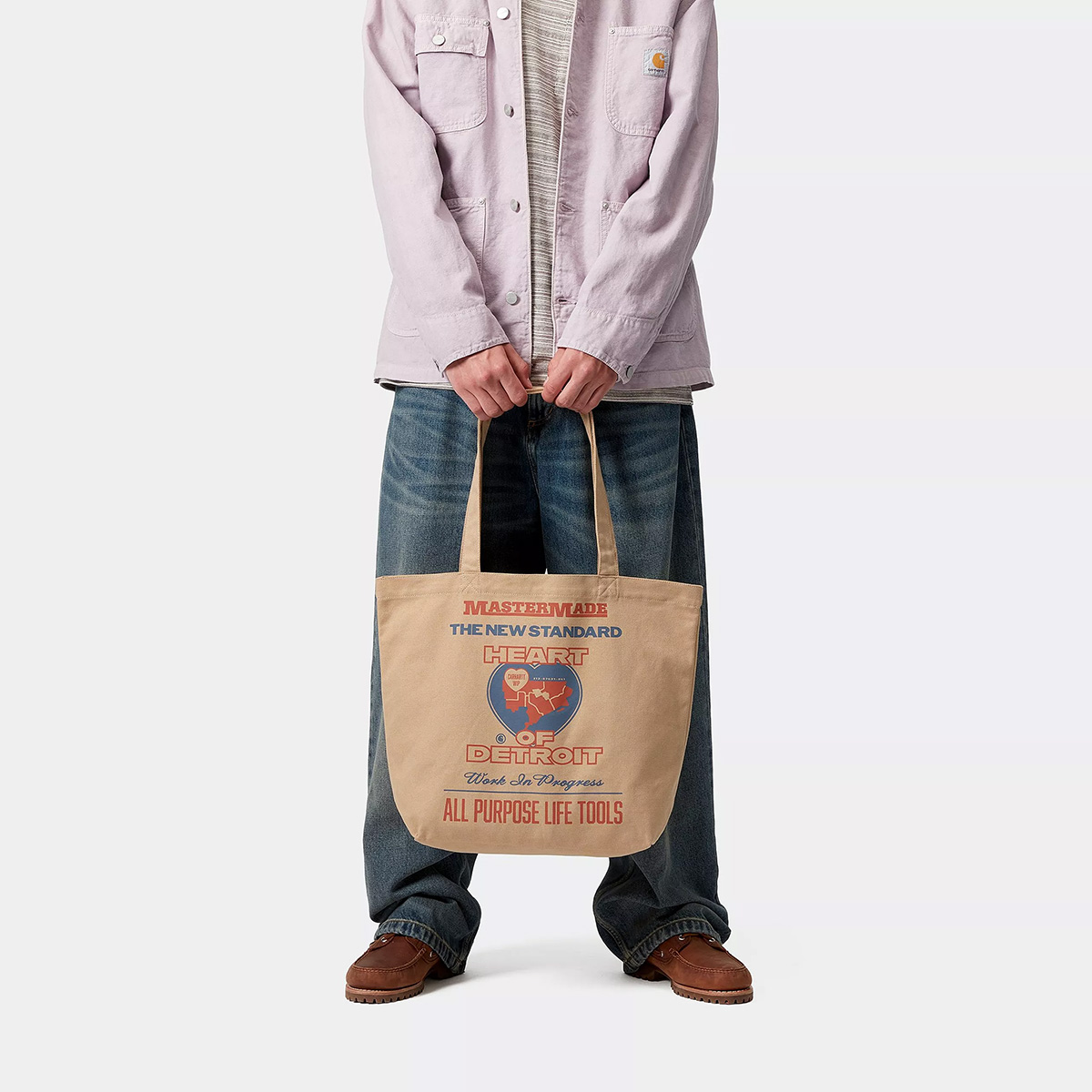 Carhartt WIP Canvas Graphic Tote Bag Arcan Print Dusty H Brown Carhartt WIP Canvas Graphic Tote Bag Arcan Print Dusty H Brown