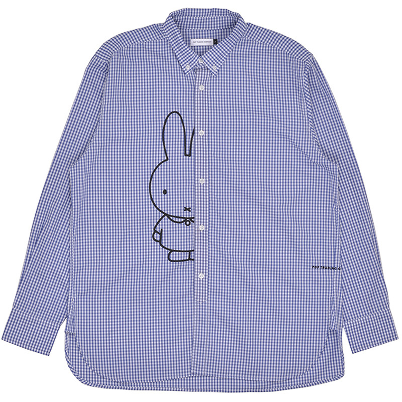 Pop Trading Company X Miffy Gingham Button Down Shirt Blue