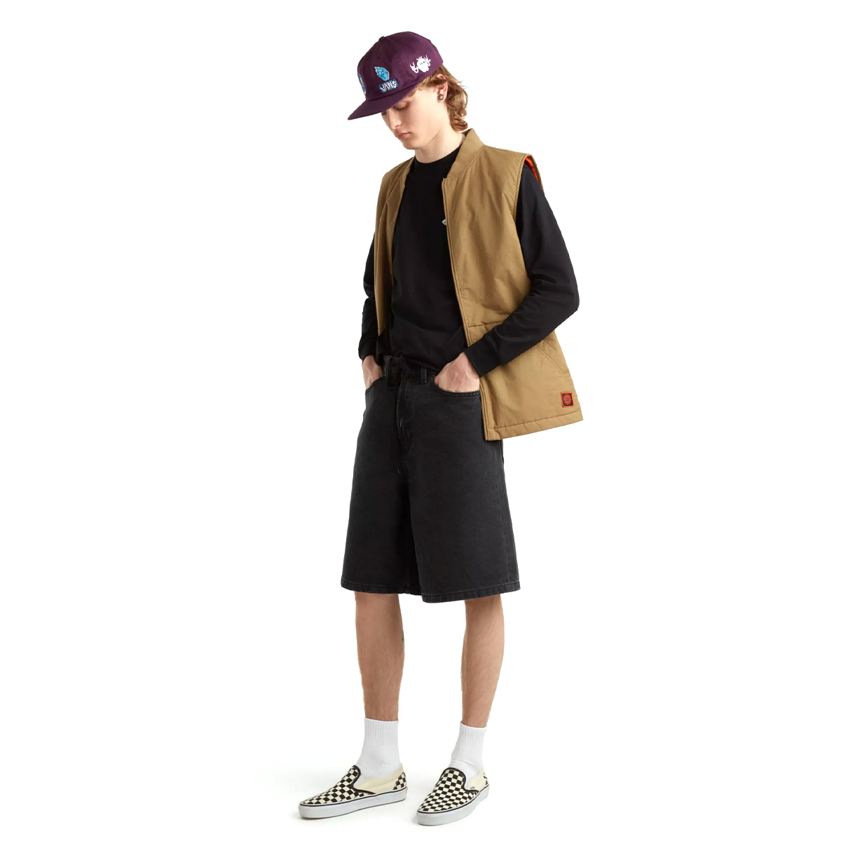 Vans Check-5 Baggy Denim Short Washed Black Vans Check-5 Baggy Denim Short Washed Black