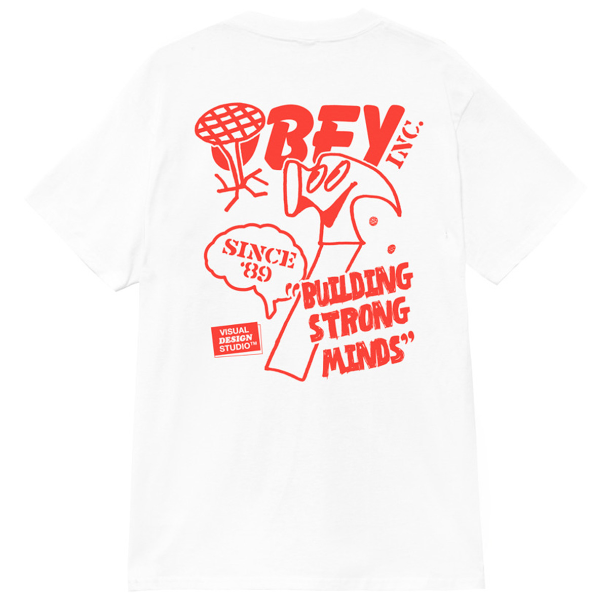 Obey Building Strong Minds T-Shirt White Obey Building Strong Minds T-Shirt White