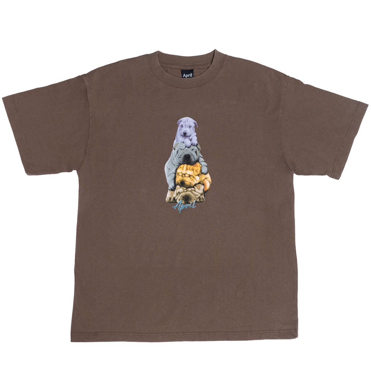April The Dogs T-shirt Washed Brown April The Dogs T-shirt Washed Brown