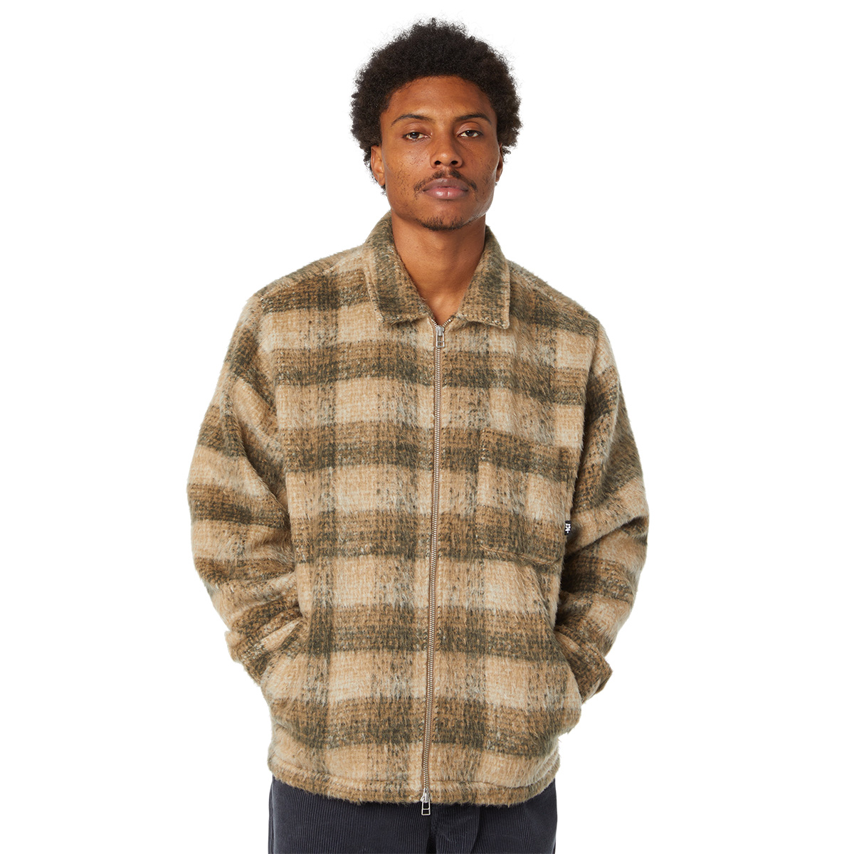 HUF Megablast Plaid Jacket Desert