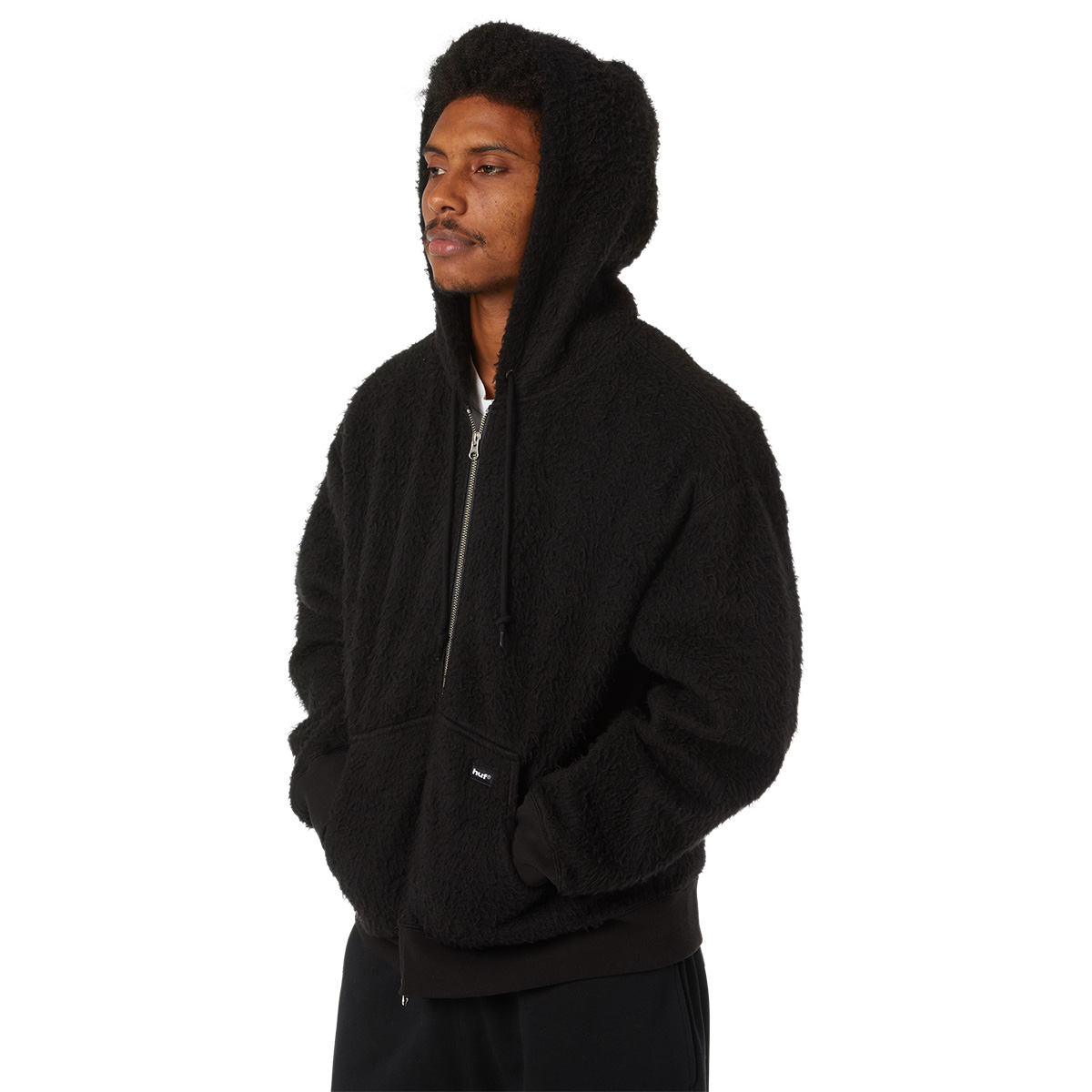 HUF Corso Heavyweight Full Zip Hooded Sweater Black