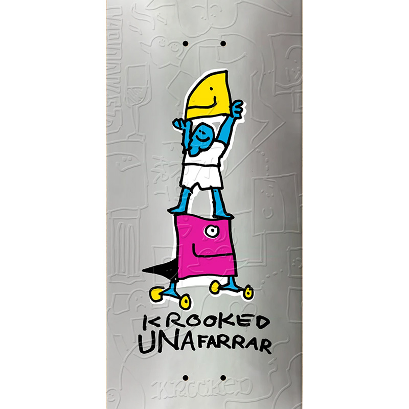 Krooked Una Stack Skateboard Deck Silver 8.25 Krooked Una Stack Skateboard Deck Silver 8.25