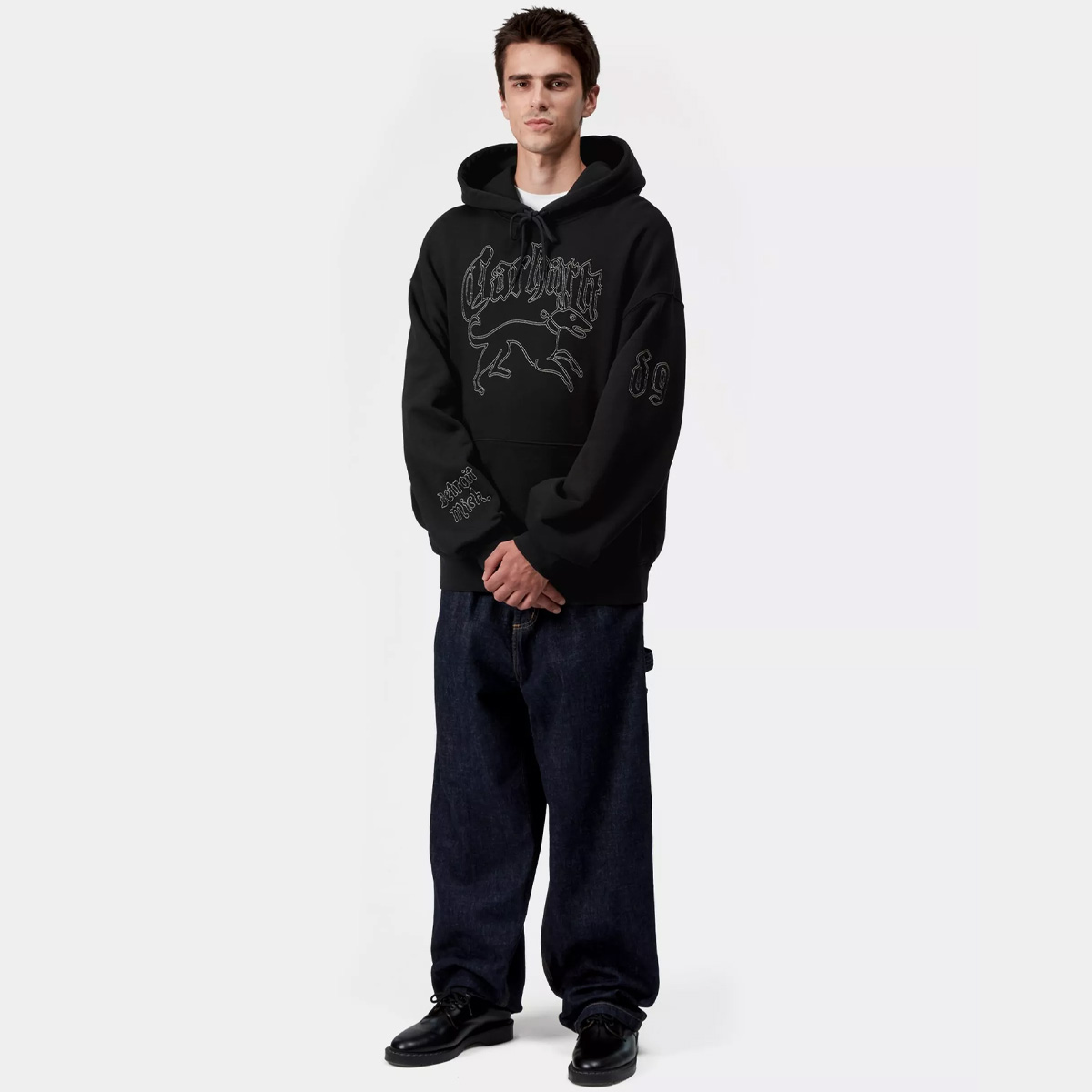 Carhartt WIP Hackwork Hooded Sweater Black/Wall Carhartt WIP Hackwork Hooded Sweater Black/Wall
