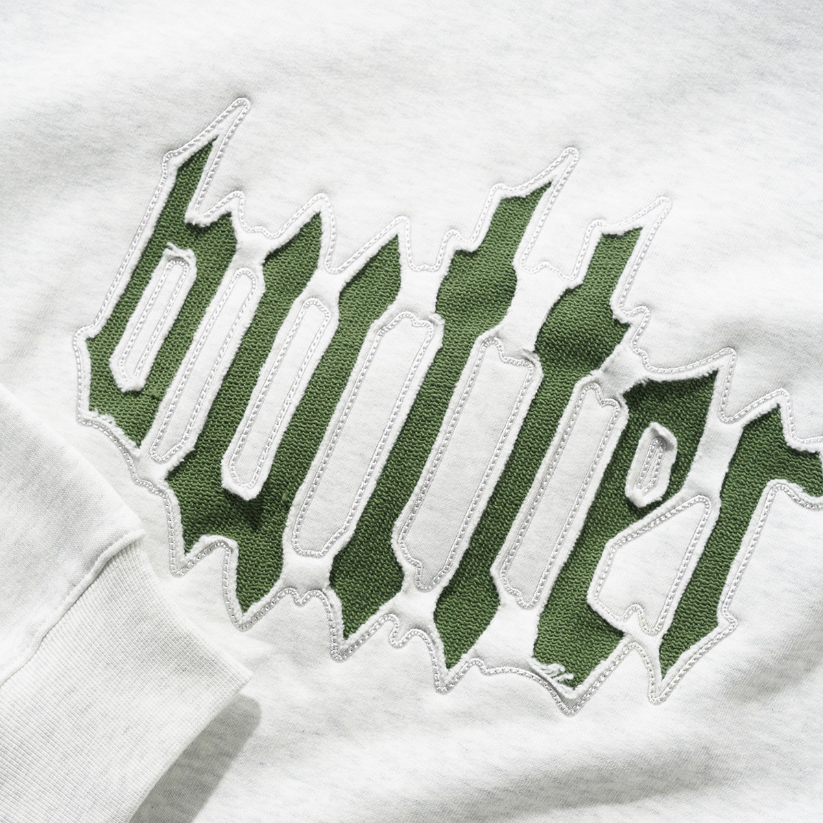 Butter Goods Cut Out Applique Crewneck Sweater  Ash