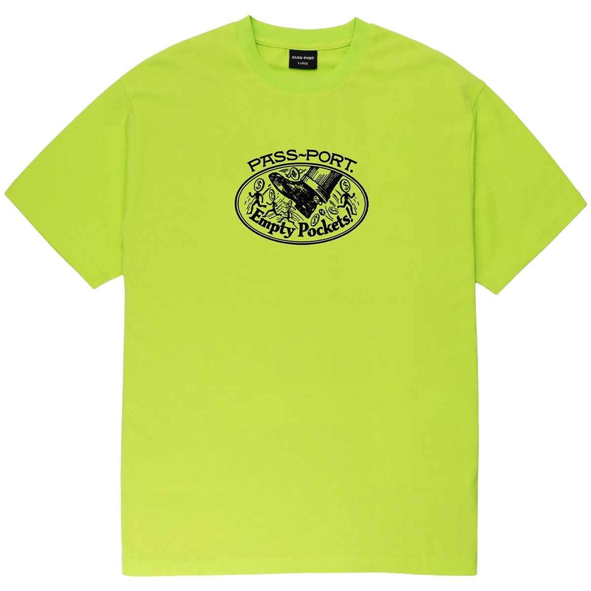 Pass Port Empty Pockets T-Shirt Safety Yellow Pass Port Empty Pockets T-Shirt Safety Yellow