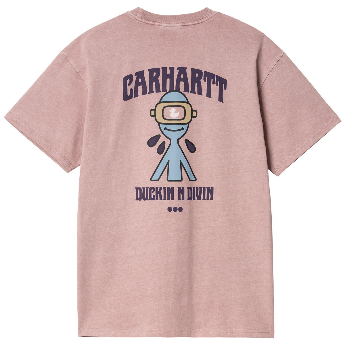 Carhartt WIP Duckin' T-Shirt Glassy Pink Garment Dyed