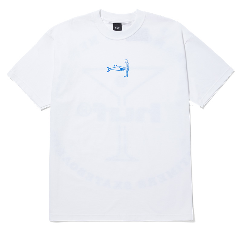 HUF X Alltimers Shark Attack T-Shirt White HUF X Alltimers Shark Attack T-Shirt White