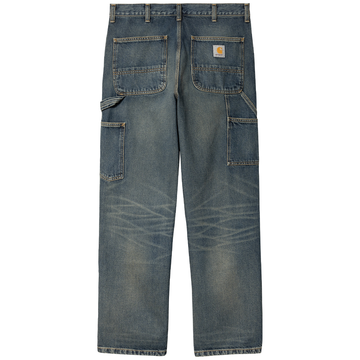 Carhartt WIP Double Knee Pant Blue Worn Used Wash | Skatestore