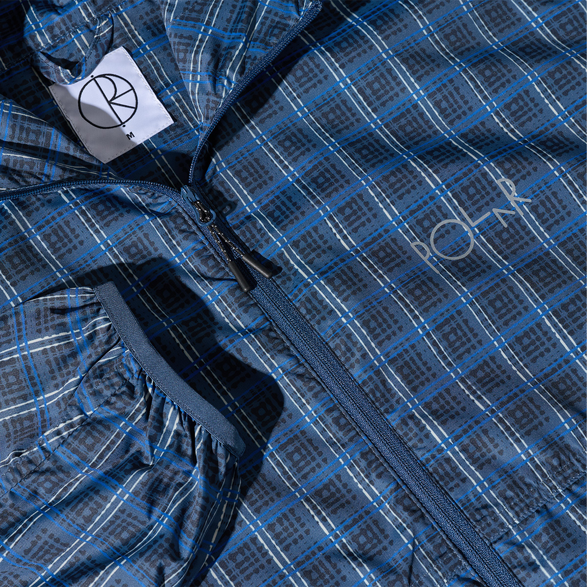 Polar Chase Light Shell Jacket Blue Check