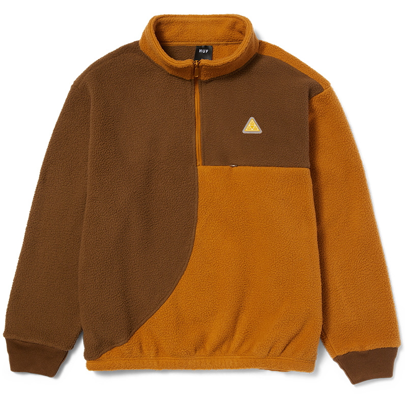 HUF Expedition 1/4 Zip Pile Fleece Sweater Coffee