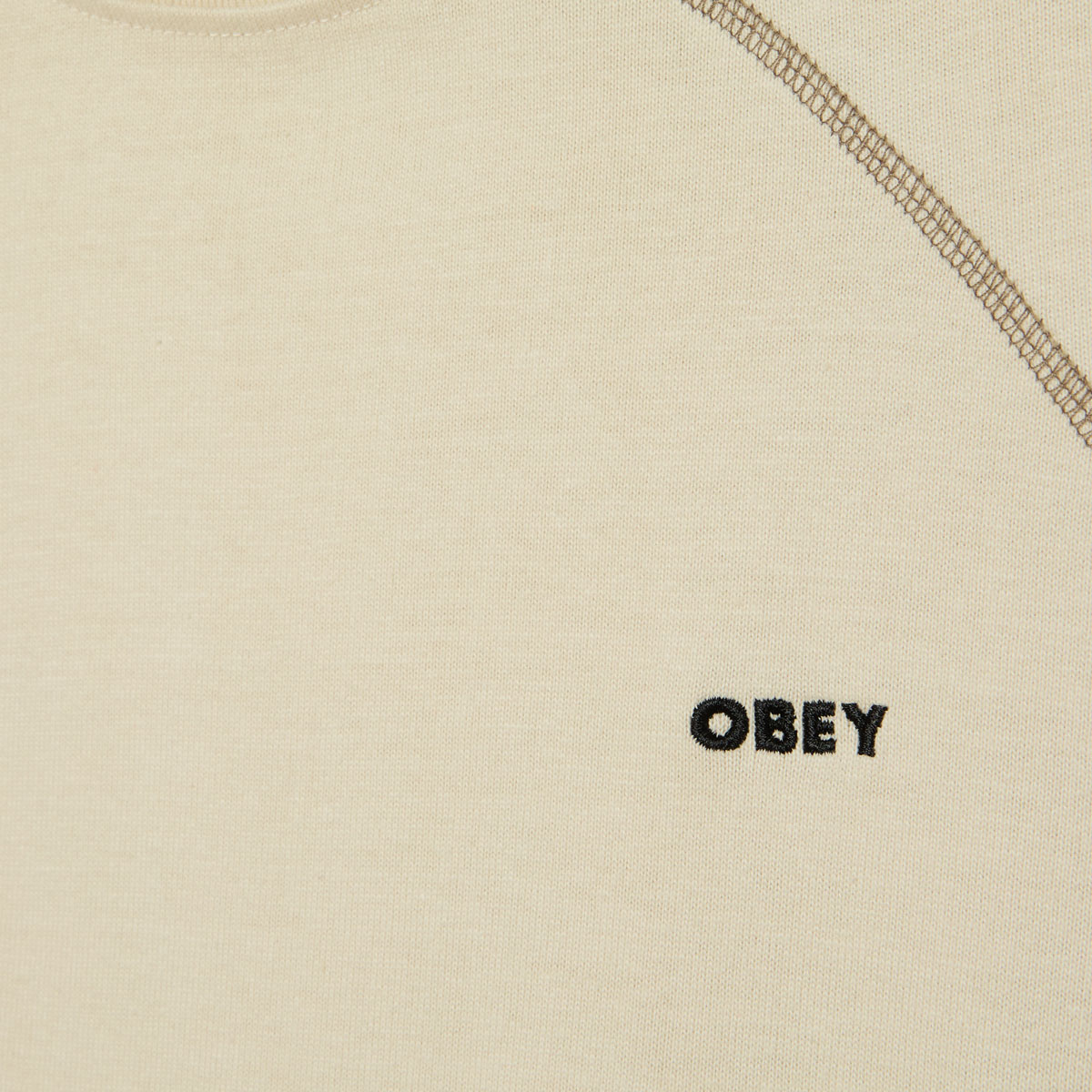 Obey Contrast Stitch T-Shirt Silver Birch