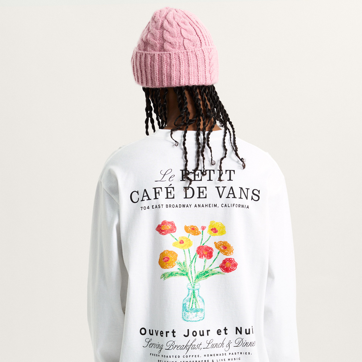 Vans Cafe Vans Longsleeve T-Shirt White