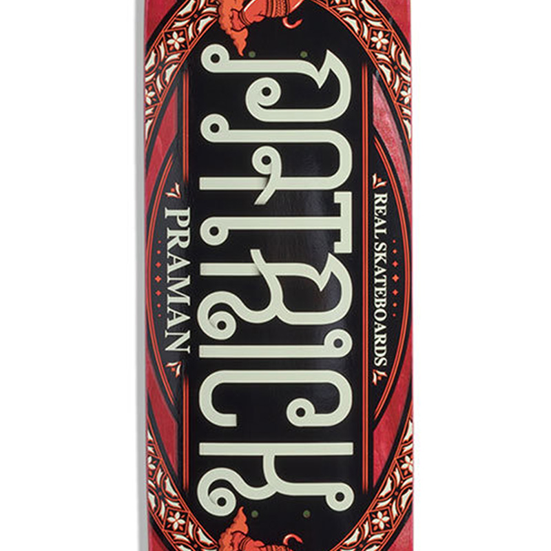 Real Patrick Praman Oval Skateboard Deck Maroon 8.5 Real Patrick Praman Oval Skateboard Deck Maroon 8.5