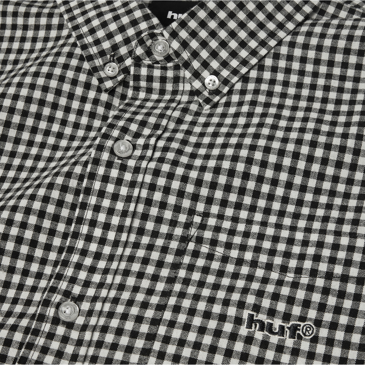 HUF 89 Micro Gingham Oxford Shirt Black/White