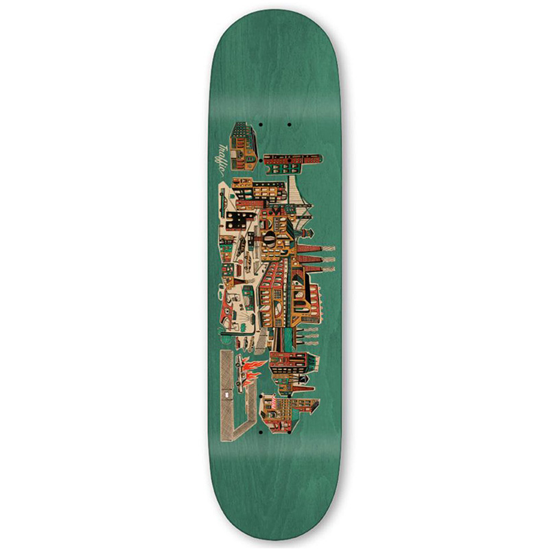 Traffic Industrial City Blocks Skateboard Deck 8.25