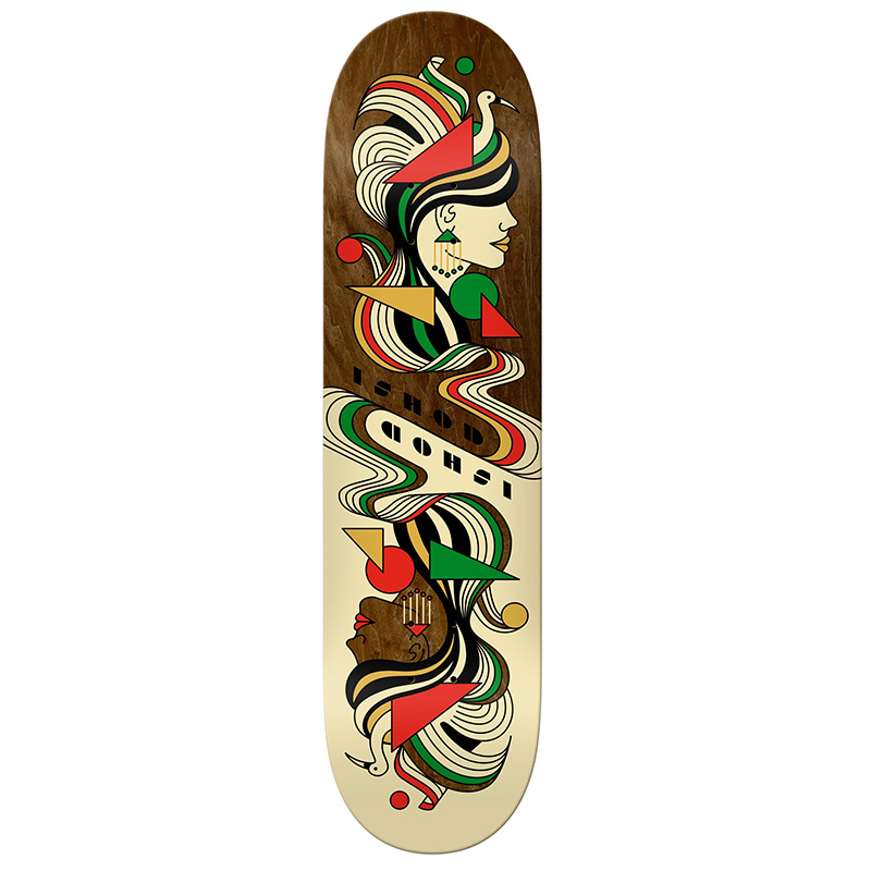Real Ishod Fowls Twin Tail Skateboard Deck Brown 8.25 Real Ishod Fowls Twin Tail Skateboard Deck Brown 8.25