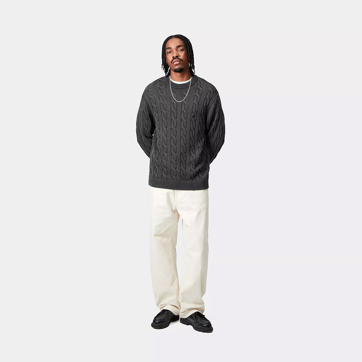 Carhartt WIP Carter Sweater Black Garment Dyed