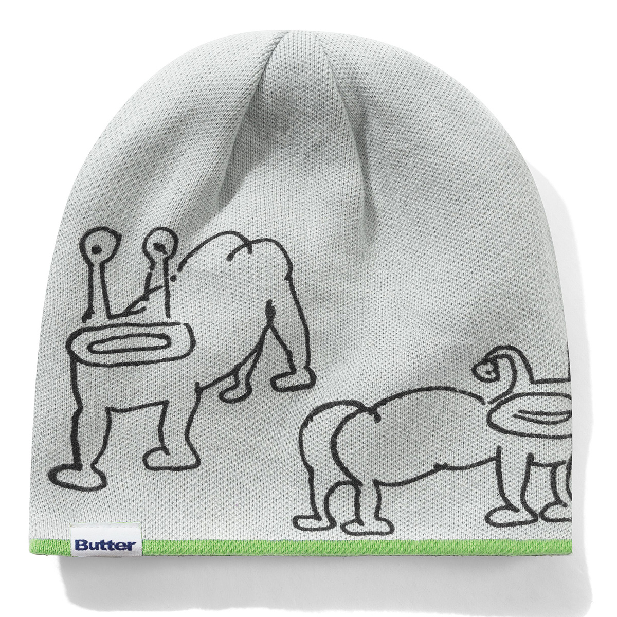 Butter Goods x Daniel Johnston Frog Reversible Beanie Lime/Grey