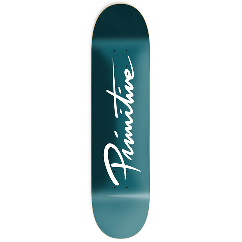 Primitive Nuevo Script Core Skateboard Deck Teal Green 8.0
