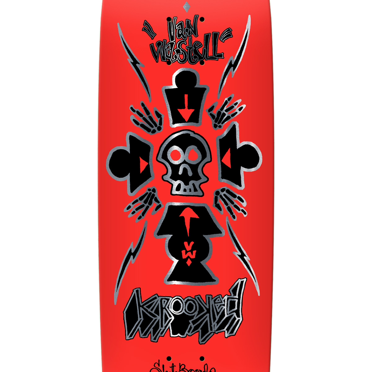 Krooked Wastell Redux Skateboard Deck Red 8.6