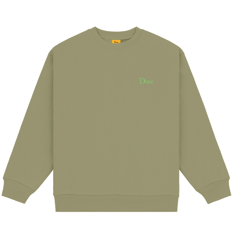 Dime Classic Small Logo Crewneck Sweater Army Green