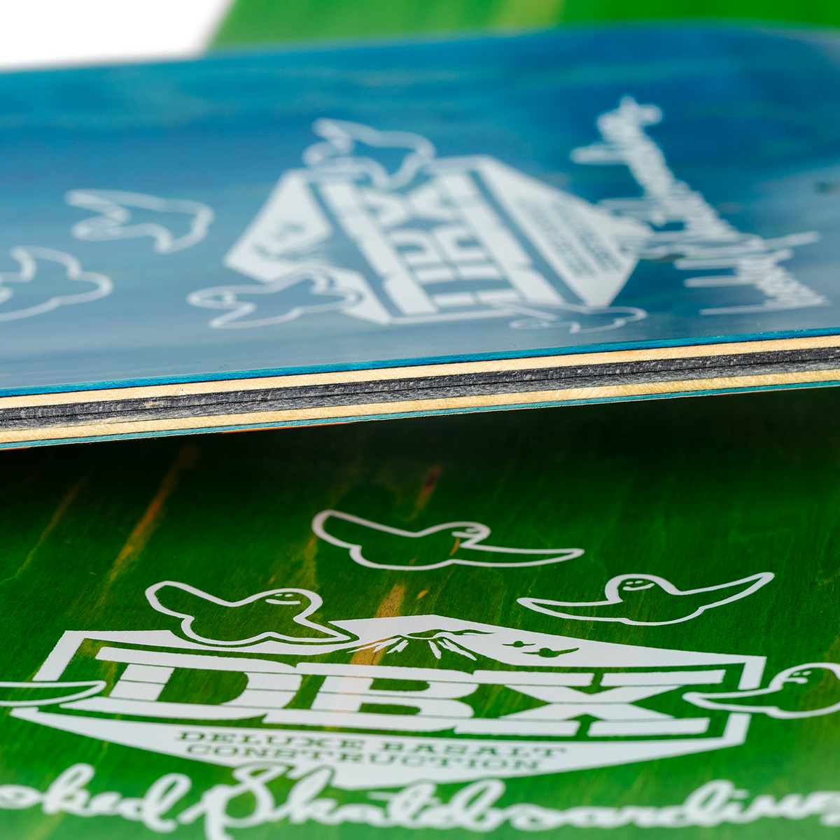 Krooked DBX Eyes Skateboard Deck Gold/Blue 8.38