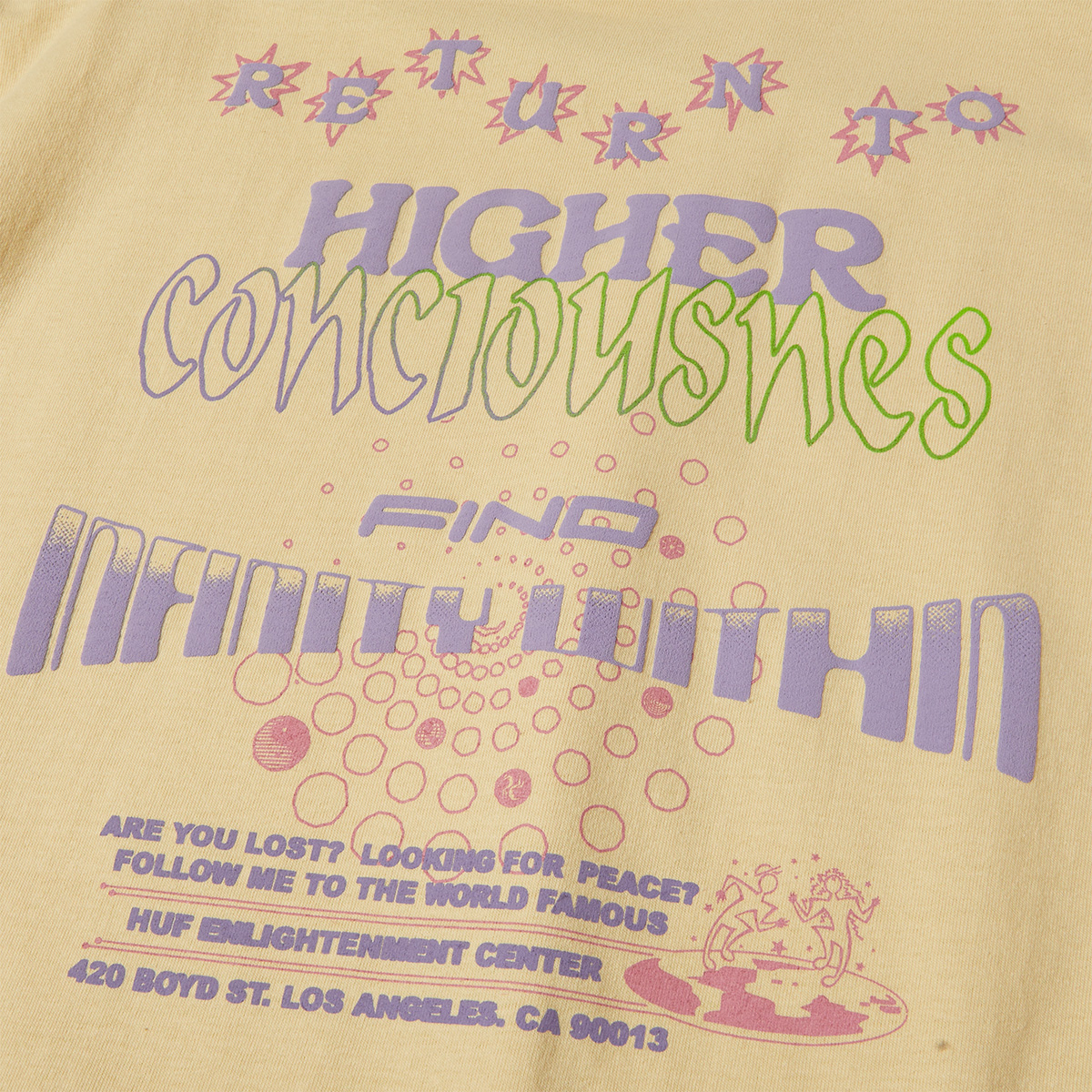 HUF Enlightenment Center T-Shirt Wheat HUF Enlightenment Center T-Shirt Wheat