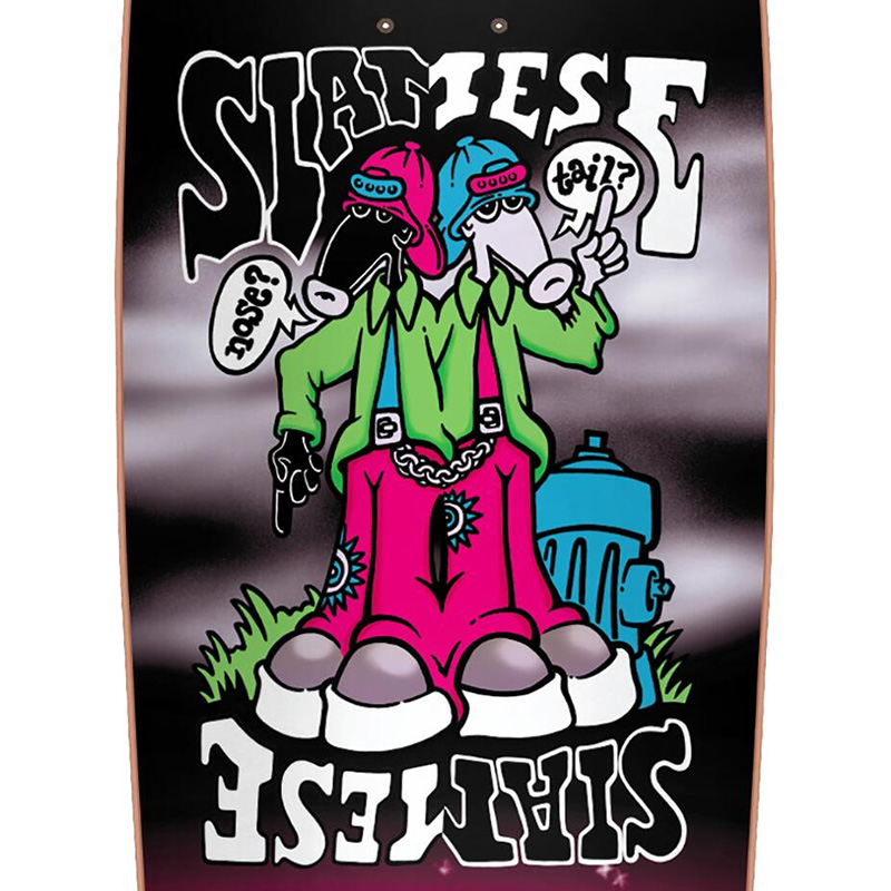 New Deal Siamese Slick Skateboard Deck Neon 9.45