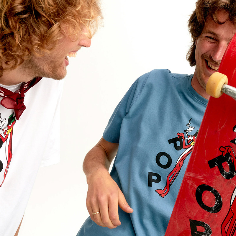 Pop Trading Company Cool Cat T-Shirt Blue Shadow