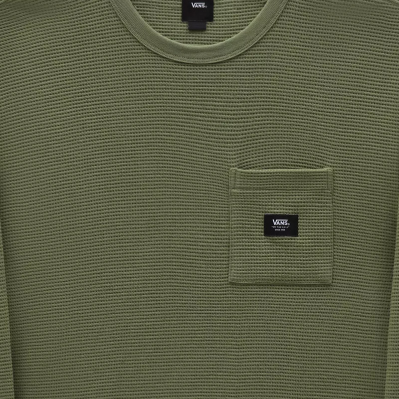 Vans Alder Longsleeve T-Shirt Pocket Thermal Loden Green Vans Alder Longsleeve T-Shirt Pocket Thermal Loden Green
