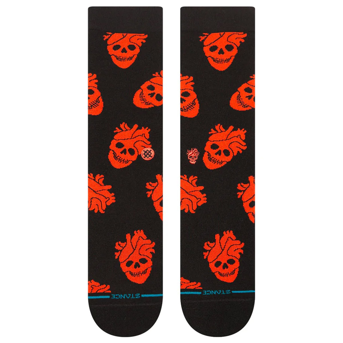 Stance Fallin In Skull Crew Socks Black Stance Fallin In Skull Crew Socks Black