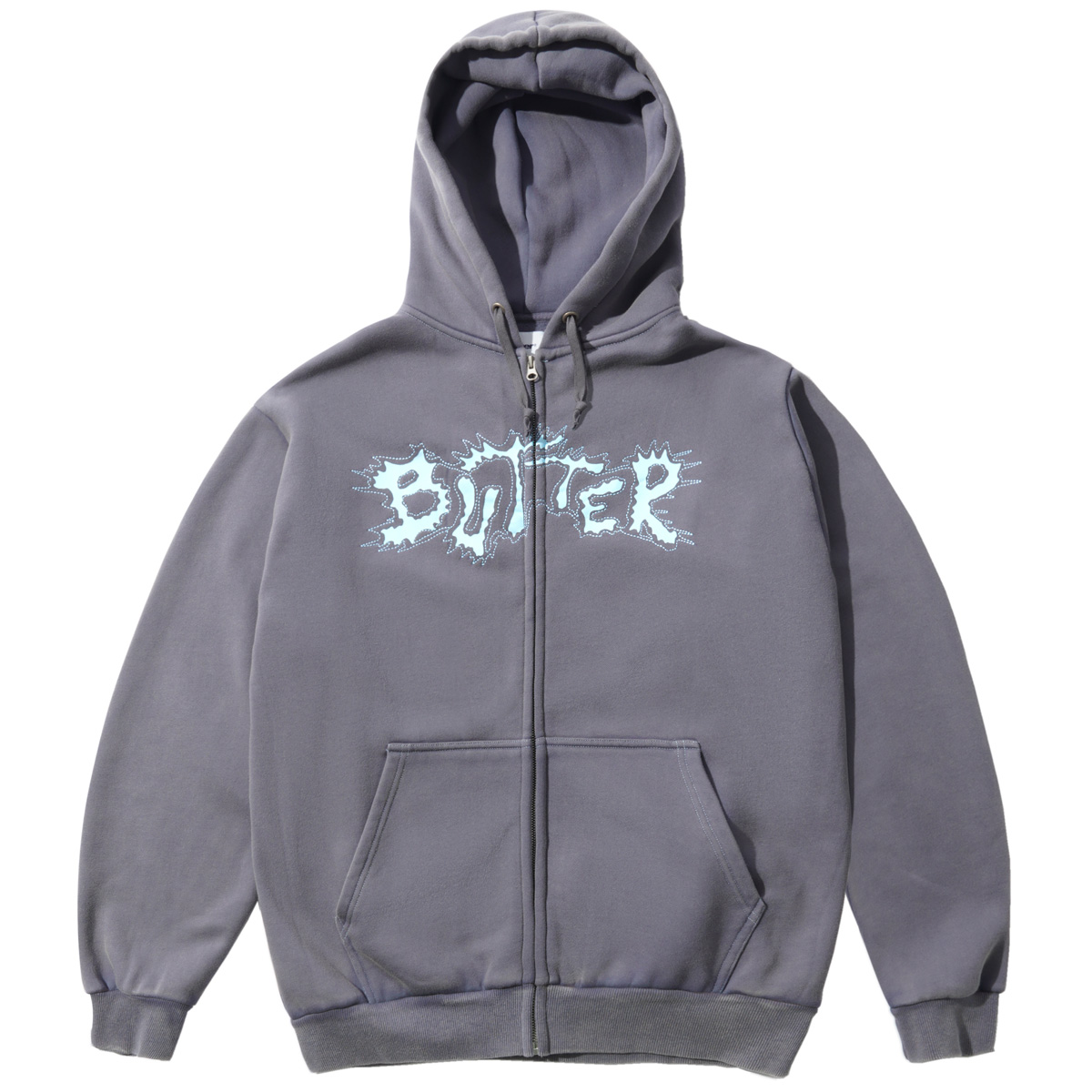 Butter Goods Eruption Zip-Thru Hooded Sweater Denim