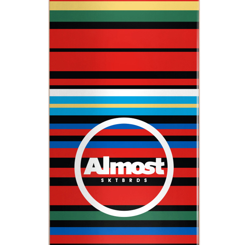 Almost Thin Strips FP Complete Skateboard Black 7.75 Almost Thin Strips FP Complete Skateboard Black 7.75