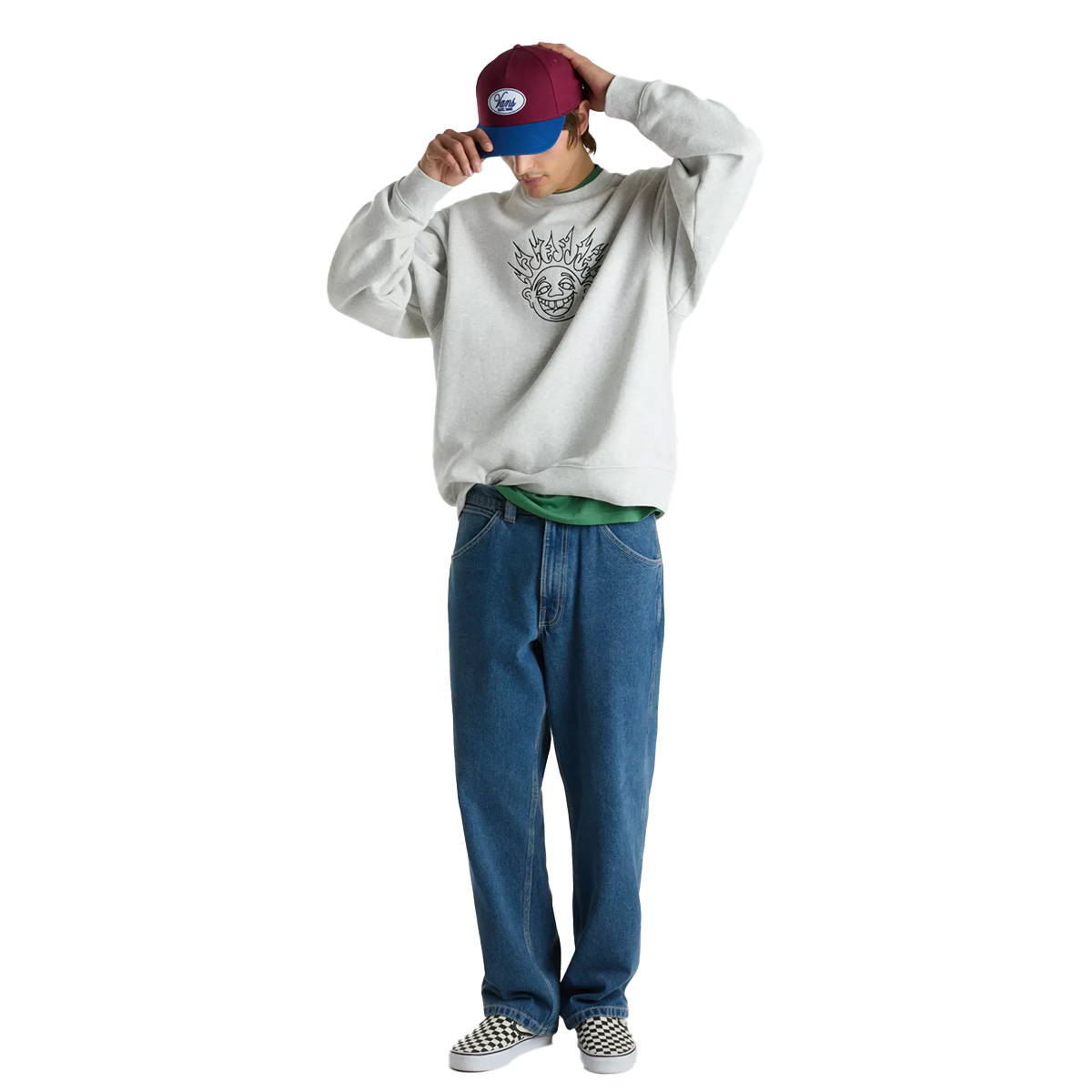 Vans Skate Smile Spike Sweater Ash Heather Vans Skate Smile Spike Sweater Ash Heather