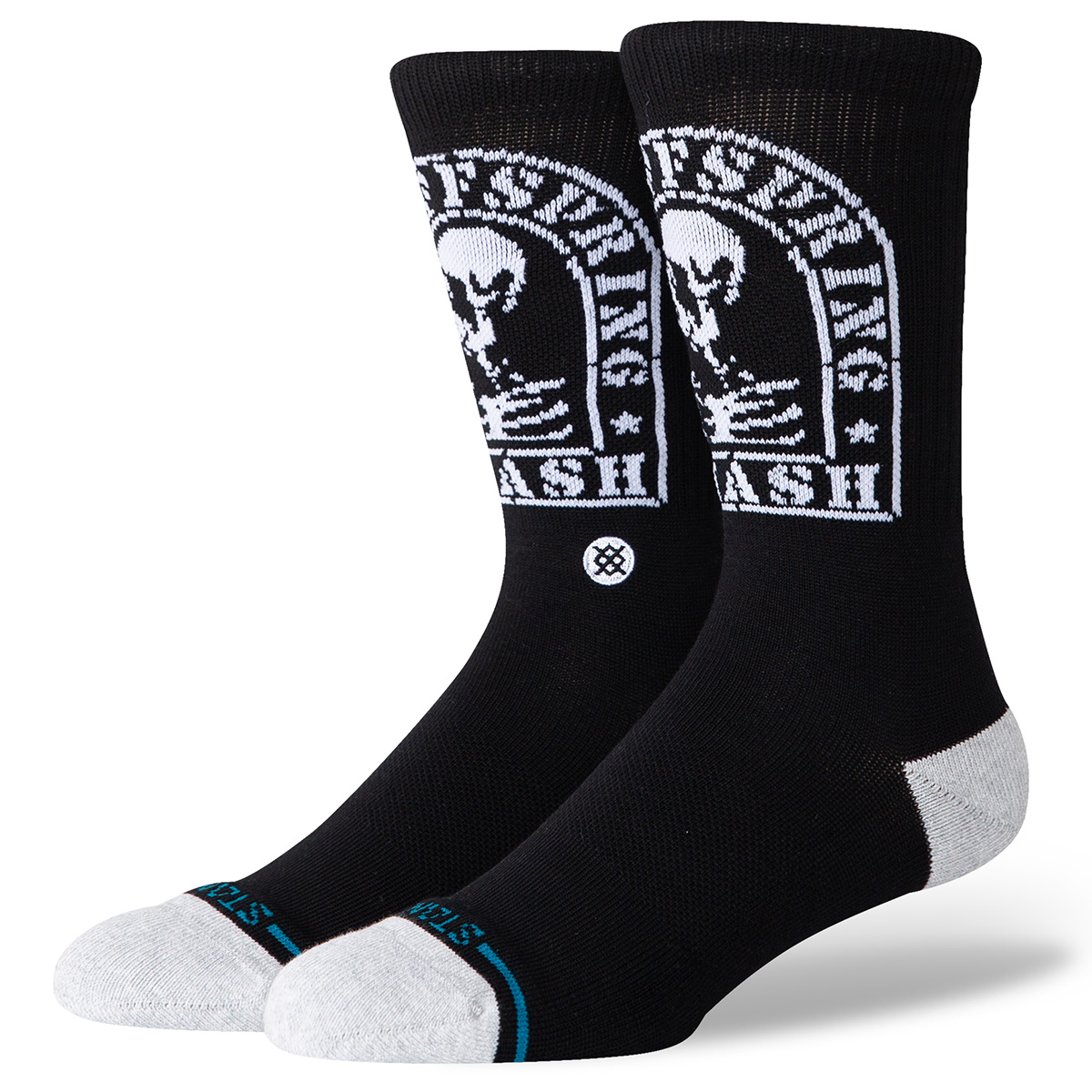 Stance Smashed Crew Socks Black Stance Smashed Crew Socks Black