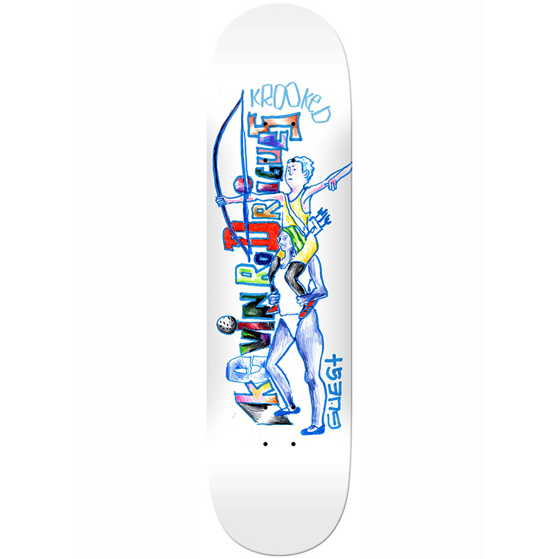 Krooked Kevin Rodriguez Guest Skateboard Deck White 8.25 Krooked Kevin Rodriguez Guest Skateboard Deck White 8.25