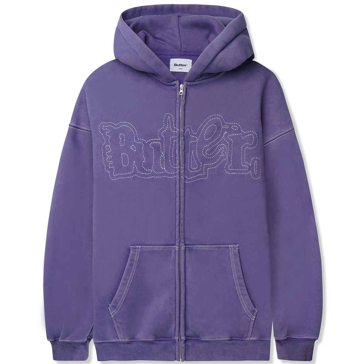 Butter Goods Breakdown Zip-Thru Hoodie Washed Purple Butter Goods Breakdown Zip-Thru Hoodie Washed Purple