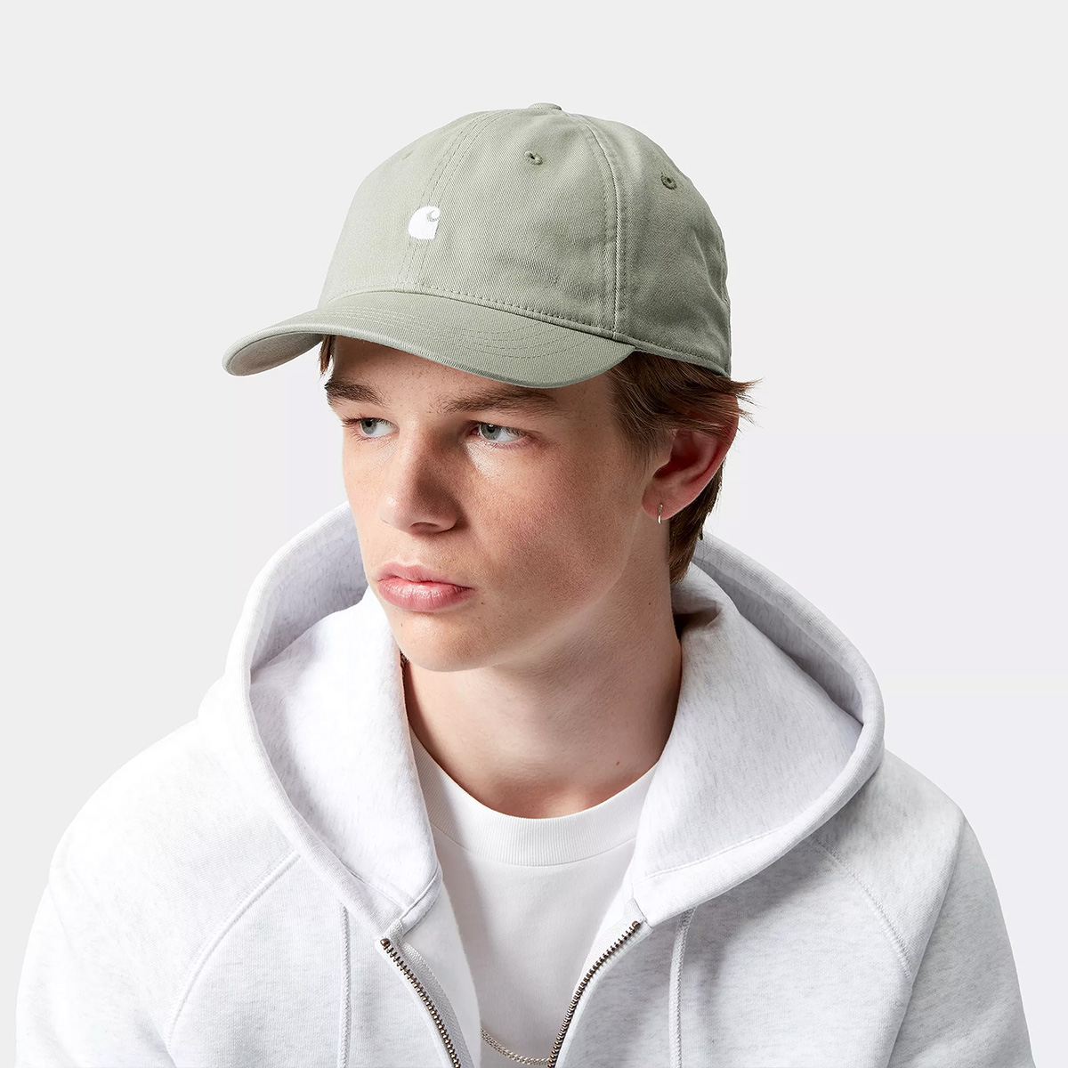 Carhartt WIP Madison Logo Cap Pale Olive/White