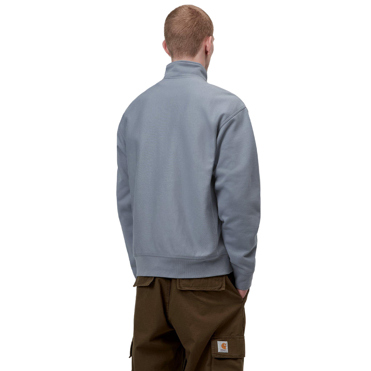 Carhartt WIP Half Zip American Script Sweater Shady Blue