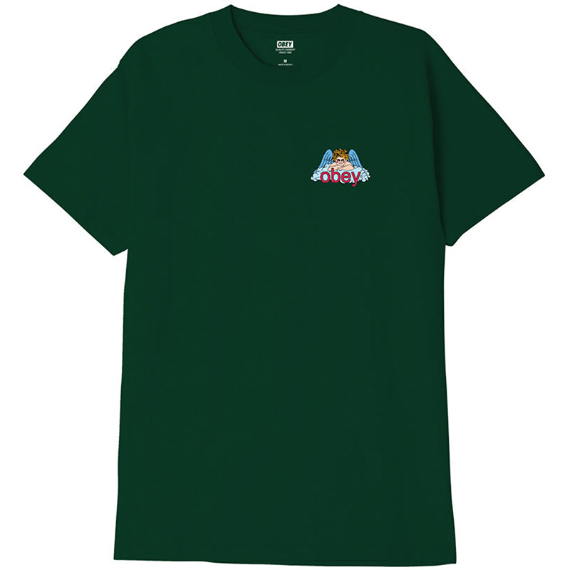 Obey Heaven Angel T-Shirt Forest Green