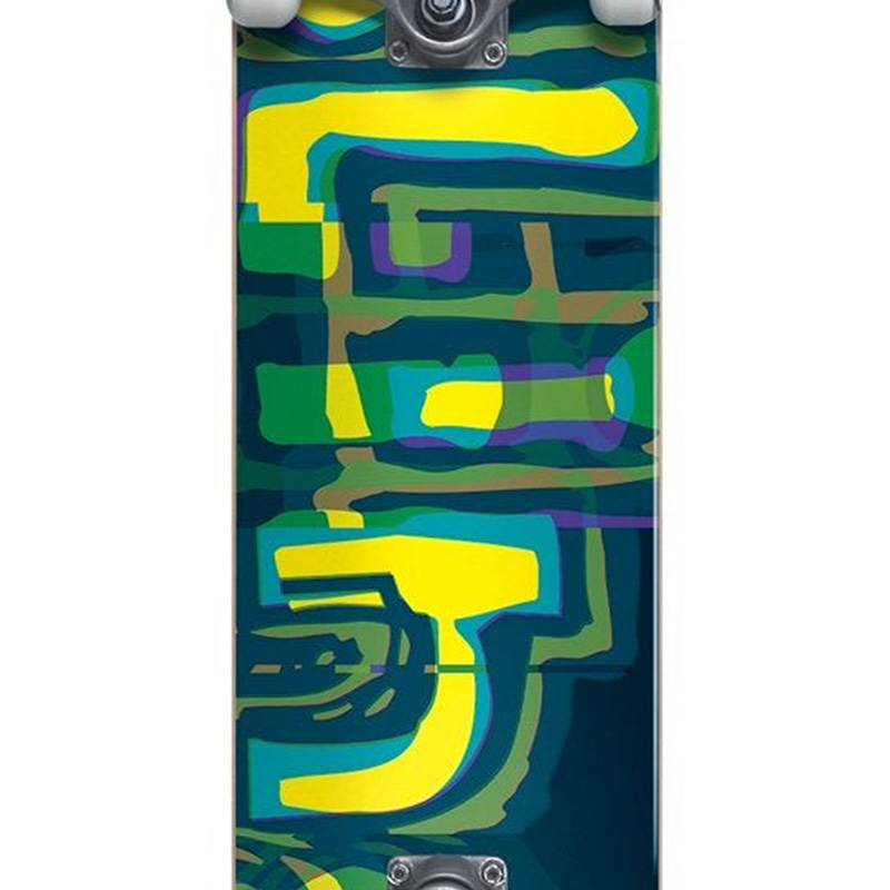 Blind Logo Glitch First Push Complete Skateboard Green/Yellow 7.875
