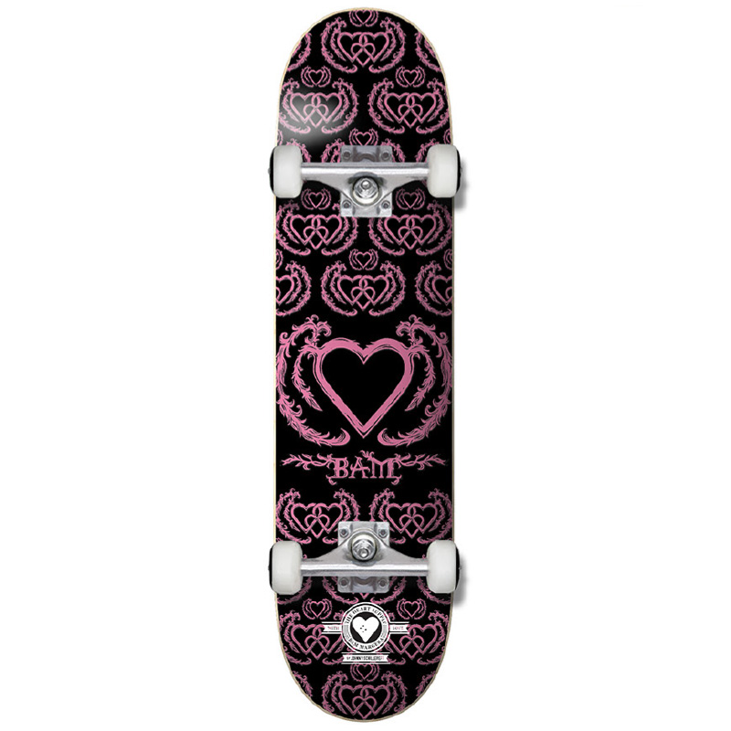 The Heart Supply Bam Margera United Pro Complete Skateboard Black/Pink 8.0