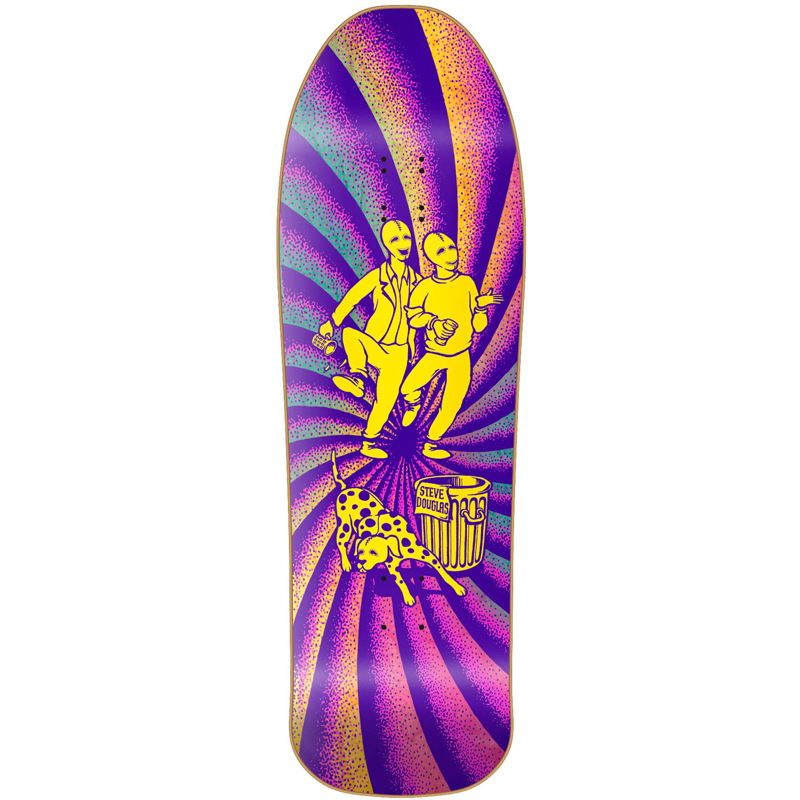 New Deal Douglas Chums Neon Heat Transfer Skateboard Deck Neon 9.75